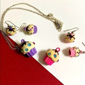 🖤Cupcake💕necklace earring set